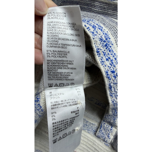 Tommy Bahama Shirt Mens XL Beige Blue Woven Stripe Button Front Casual - Picture 9 of 13